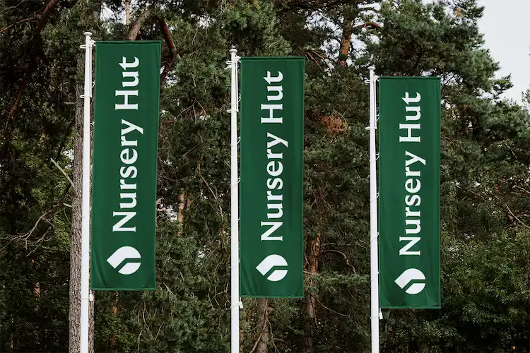 Nursery Hut logo and brand identity design system created by The Branvetica design studio